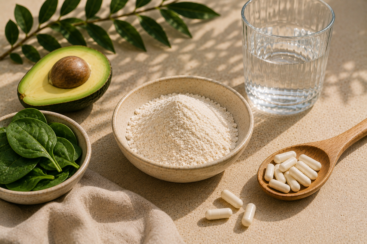 Magnesiumbisglycinat Pulver mit Avocado – Zutat von LunaBloom Luna Adapt